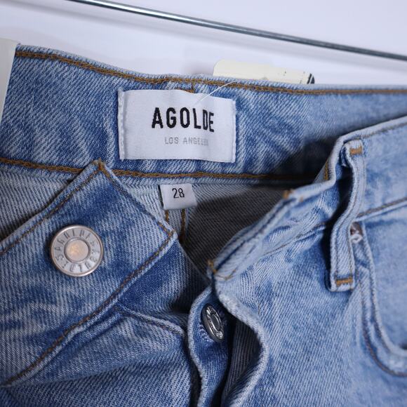 AGOLDE NEW Riley Cropped High Rise Straight Jean Bitter Light Washed Women's 28 - Picture 10 of 12